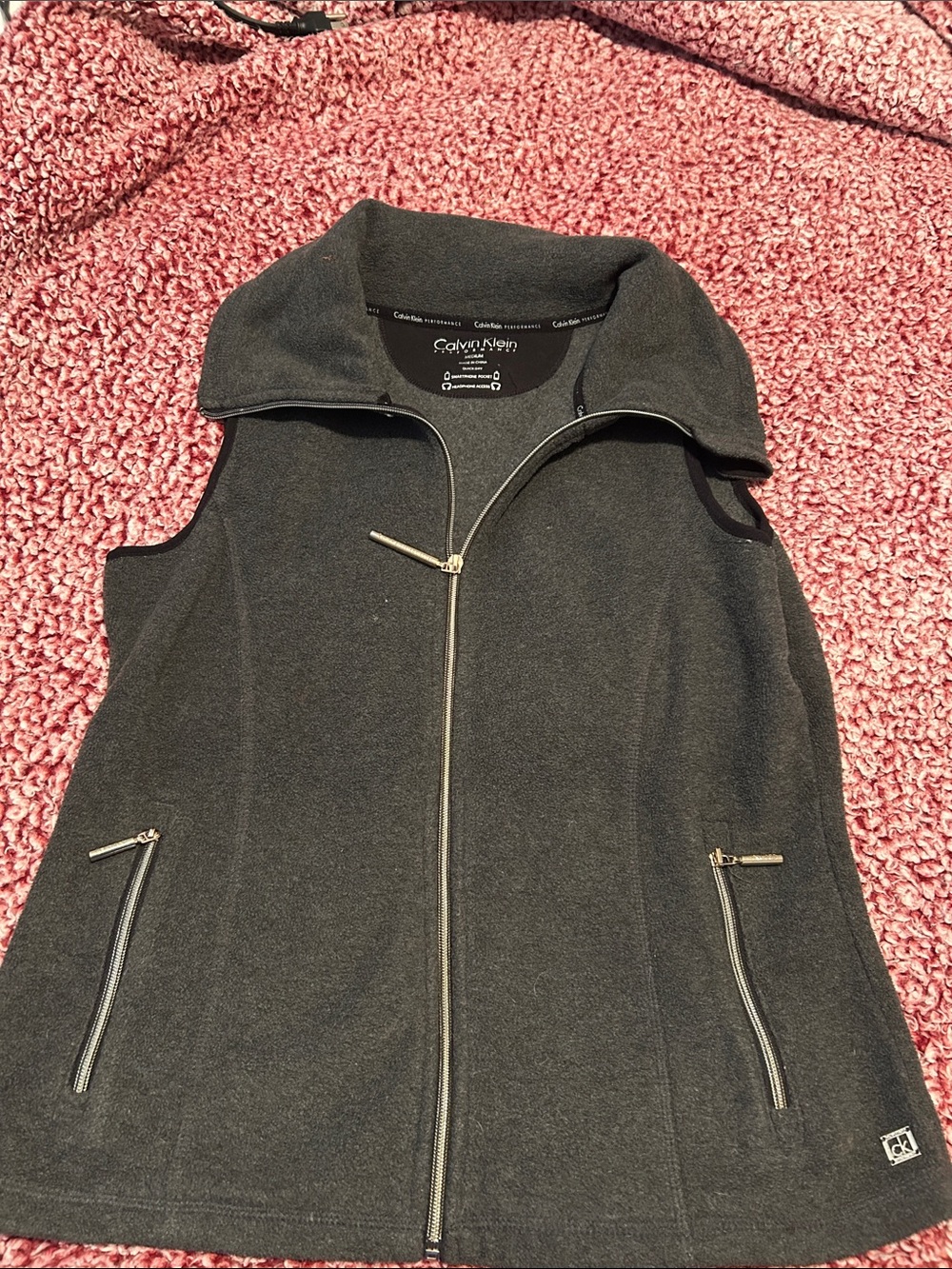 Calvin Klein Dark Gray Sleeveless Zip Vest